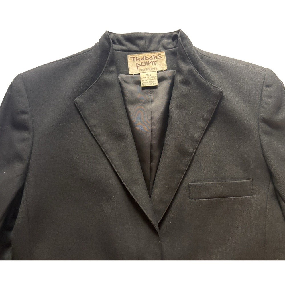 Traders Point for Seiferts Black Wool Blazer Jacket Corporate Chic Size 5/6